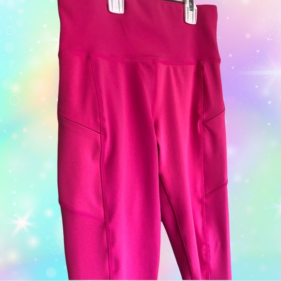 Neon Pink High Rise Leggings - Pockets, Size Small/Medium - Picture 3 of 5
